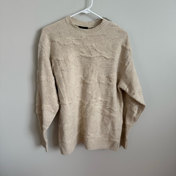 Adidas x Ivy Park Jacquard Wool Blend Cable Knit Sweater Cream 2XS EUC - Picture 7 of 9